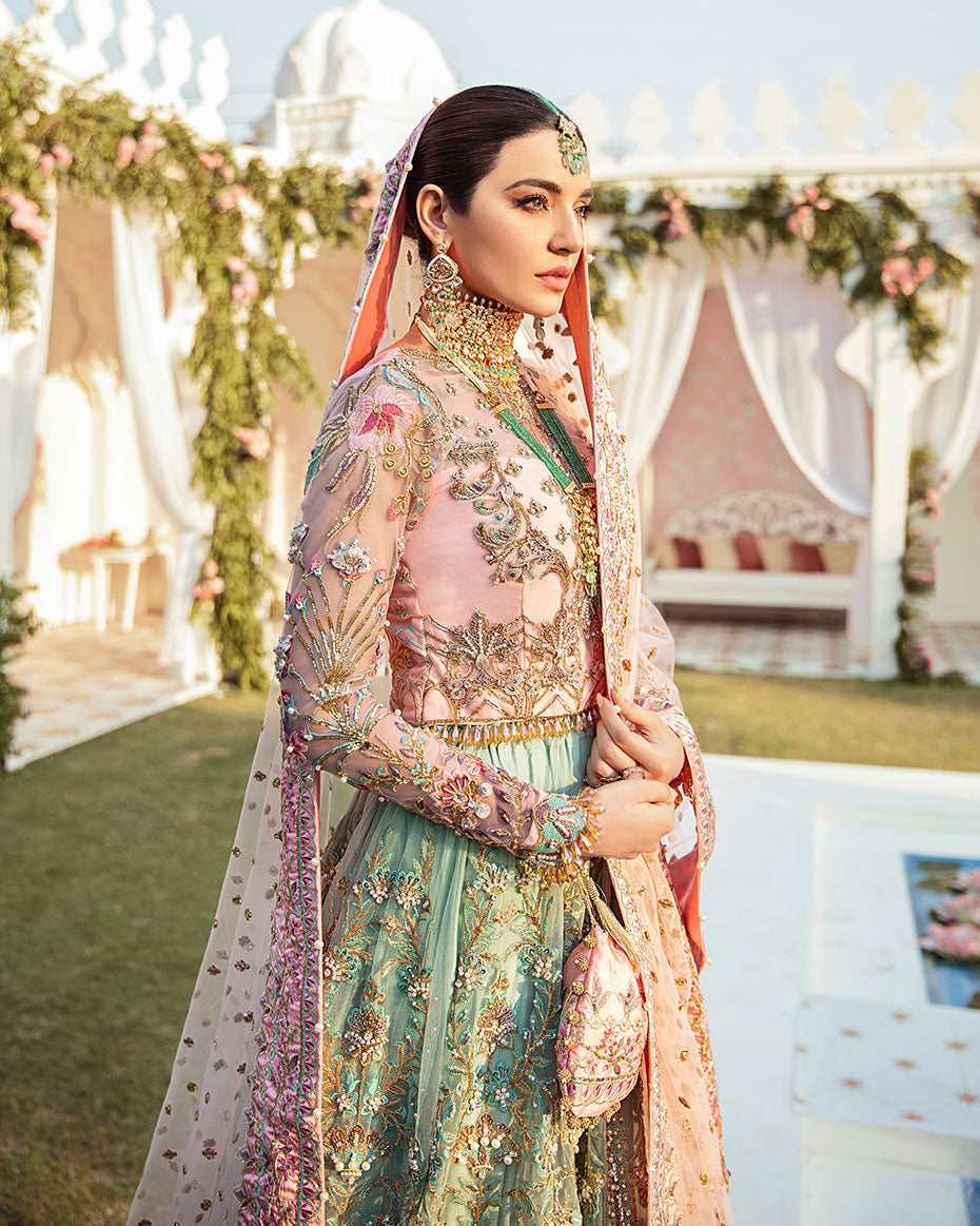 Gulaal | Wedding Formals | Joli Embroidered Net 3-Piece Suit WS-03 - House Of Hania