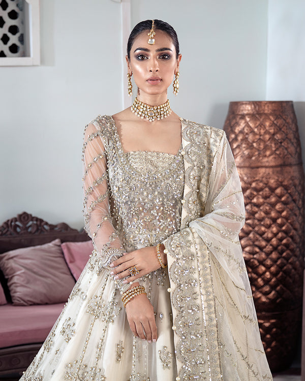 Gulaal | Wedding Formals | MEERAL EMBROIDERED NET 3-PIECE SUIT WS-22 - House Of Hania