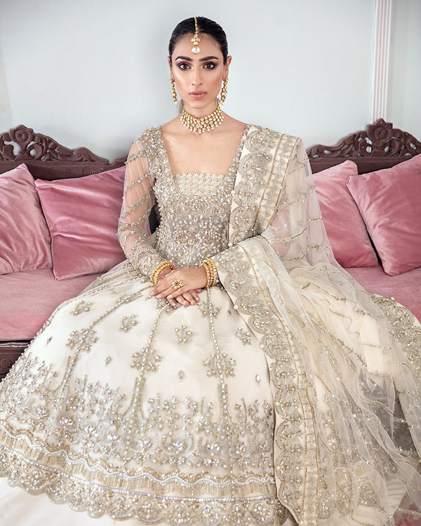 Gulaal | Wedding Formals | MEERAL EMBROIDERED NET 3-PIECE SUIT WS-22 - House Of Hania