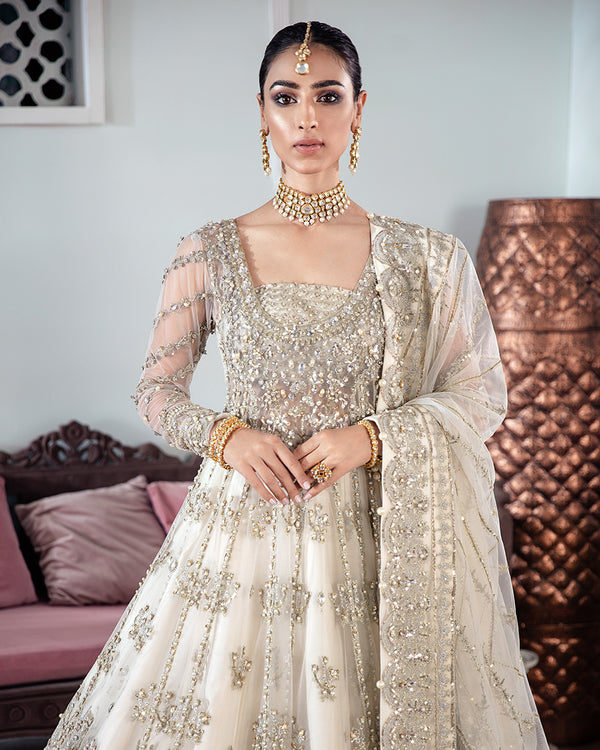 Gulaal | Wedding Formals | MEERAL EMBROIDERED NET 3-PIECE SUIT WS-22 - House Of Hania