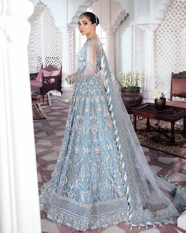 Gulaal | Wedding Formals | Mehnaaz Embroidered Net 3-Piece Suit WS-13 - House Of Hania