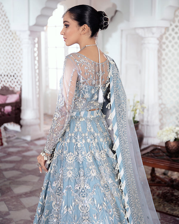 Gulaal | Wedding Formals | Mehnaaz Embroidered Net 3-Piece Suit WS-13 - House Of Hania