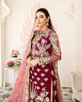 Gulaal | Wedding Formals | Pois Embroidered Net 3-Piece Suit WS-08 - House Of Hania
