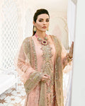 Gulaal | Wedding Formals | VOIR EMBROIDERED NET 3-PIECE SUIT WS-07 - FLEUR DE ROSE WEDDING FORMALS - House Of Hania