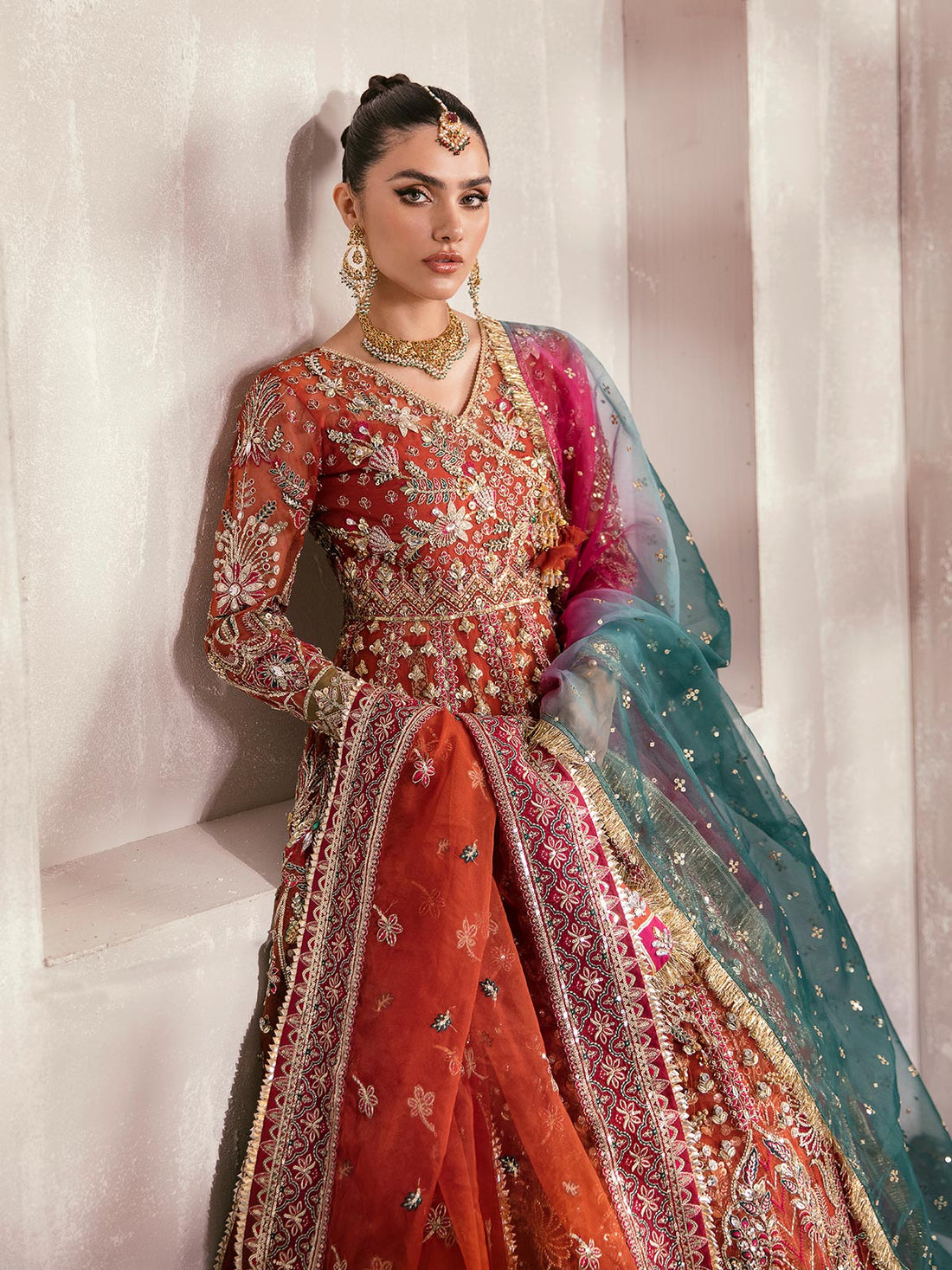 Gulaal | Wedding Formals | ZAIRA GL-WS-22V1-30 (RUST ANGRAKHA) - House Of Hania