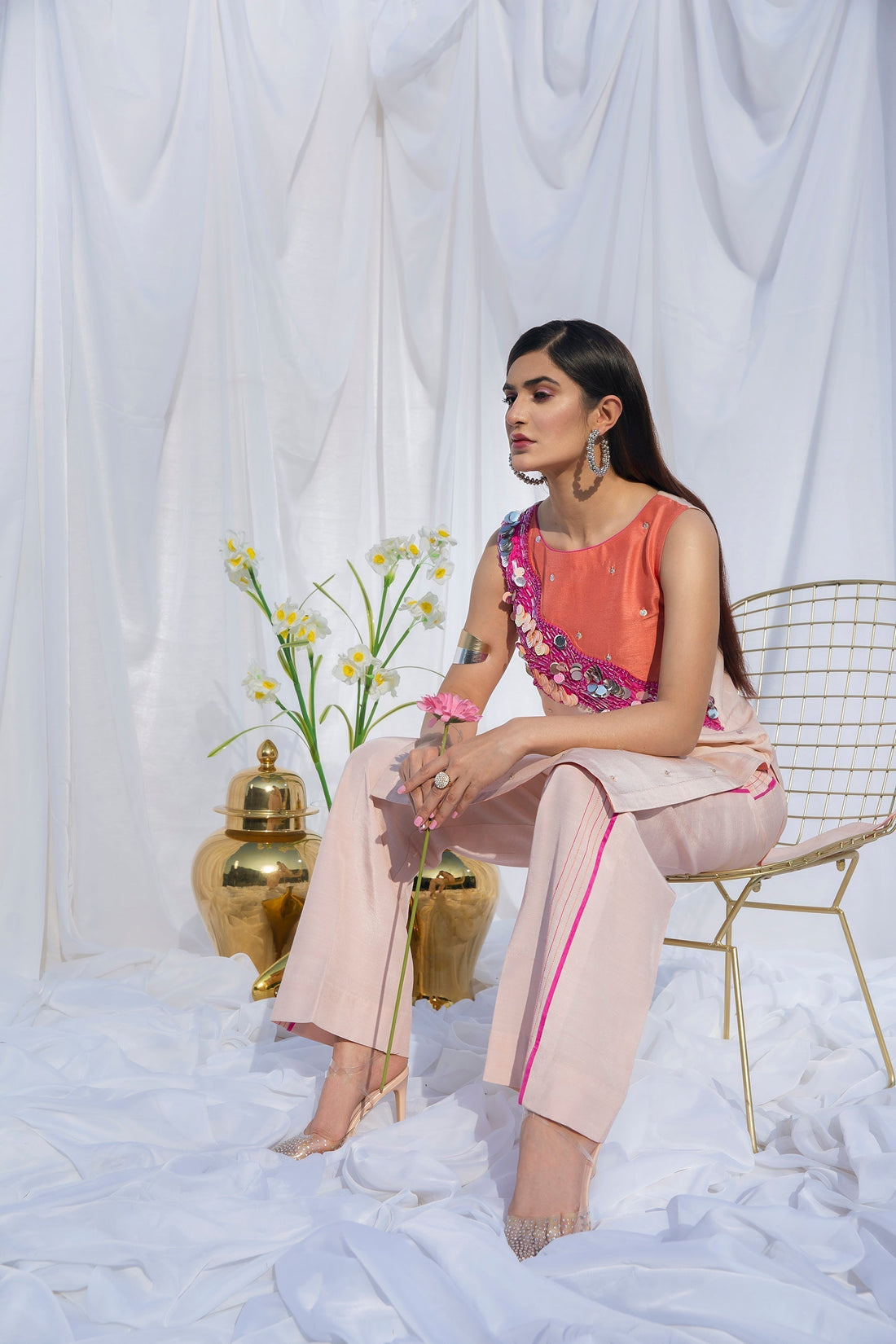 Hana | Viridity Ready to Wear | Carnation-VRT-003 - House Of Hania