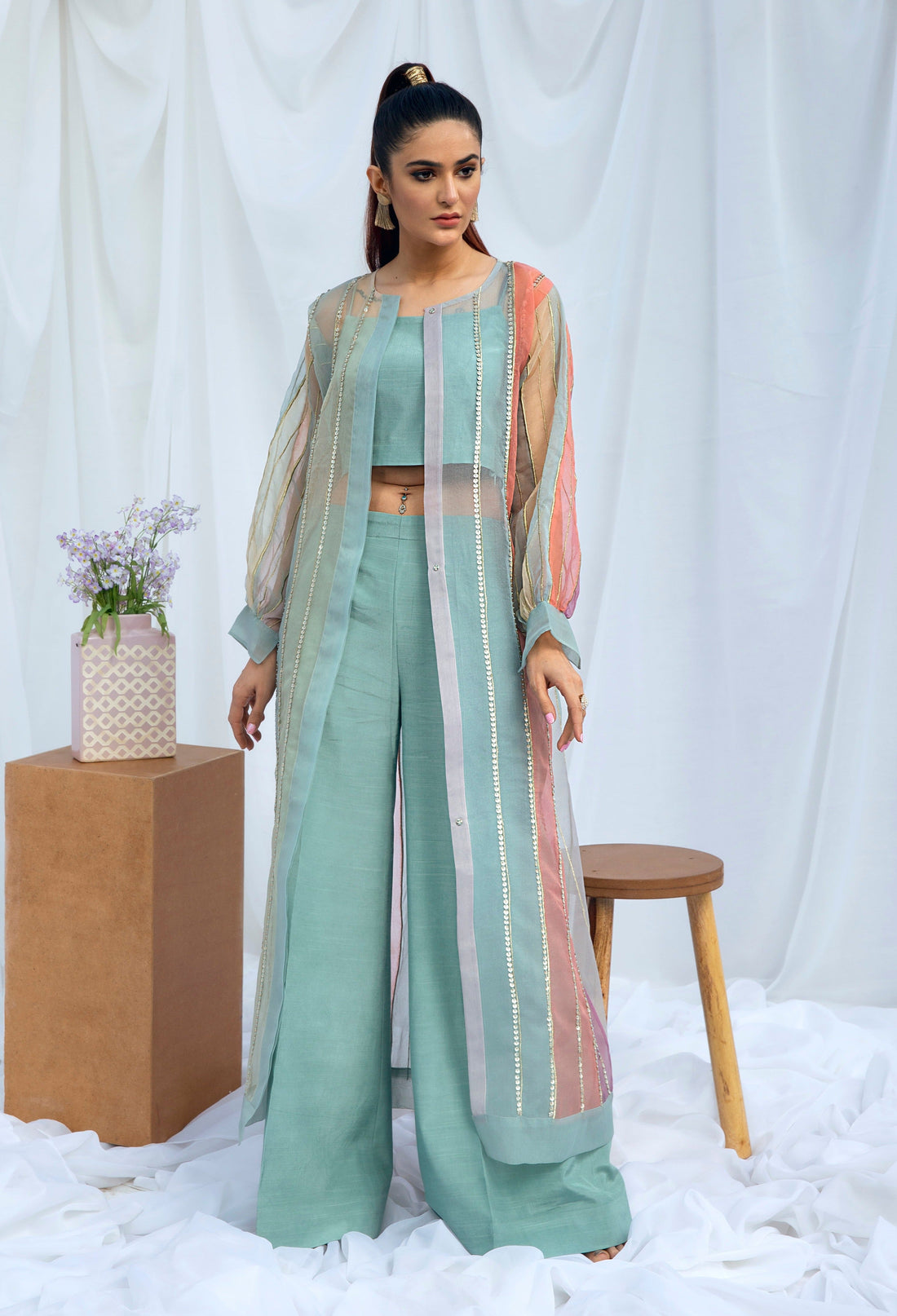 Hana | Viridity Ready to Wear | Island Teal -VRT-009 - House Of Hania