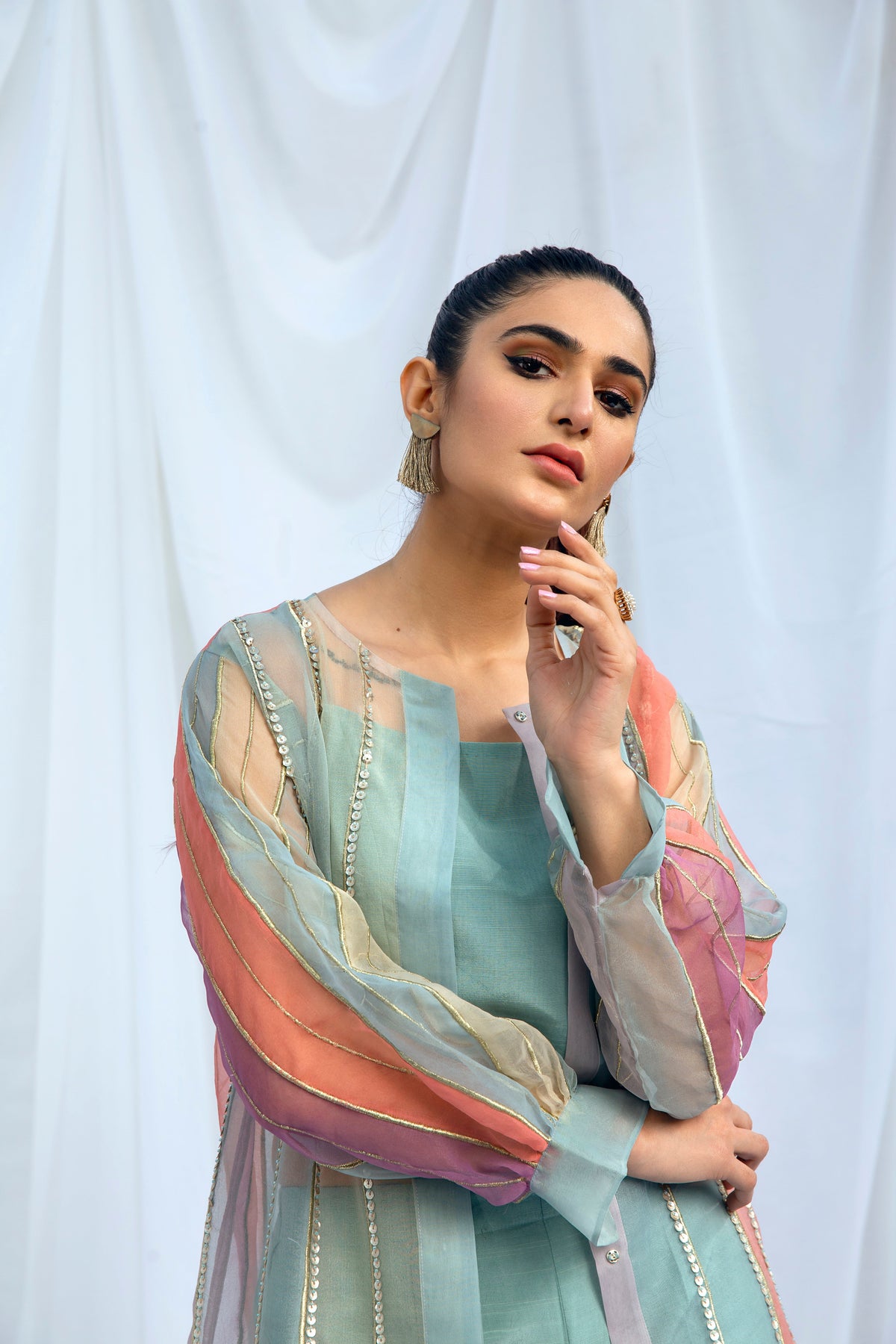 Hana | Viridity Ready to Wear | Island Teal -VRT-009 - House Of Hania