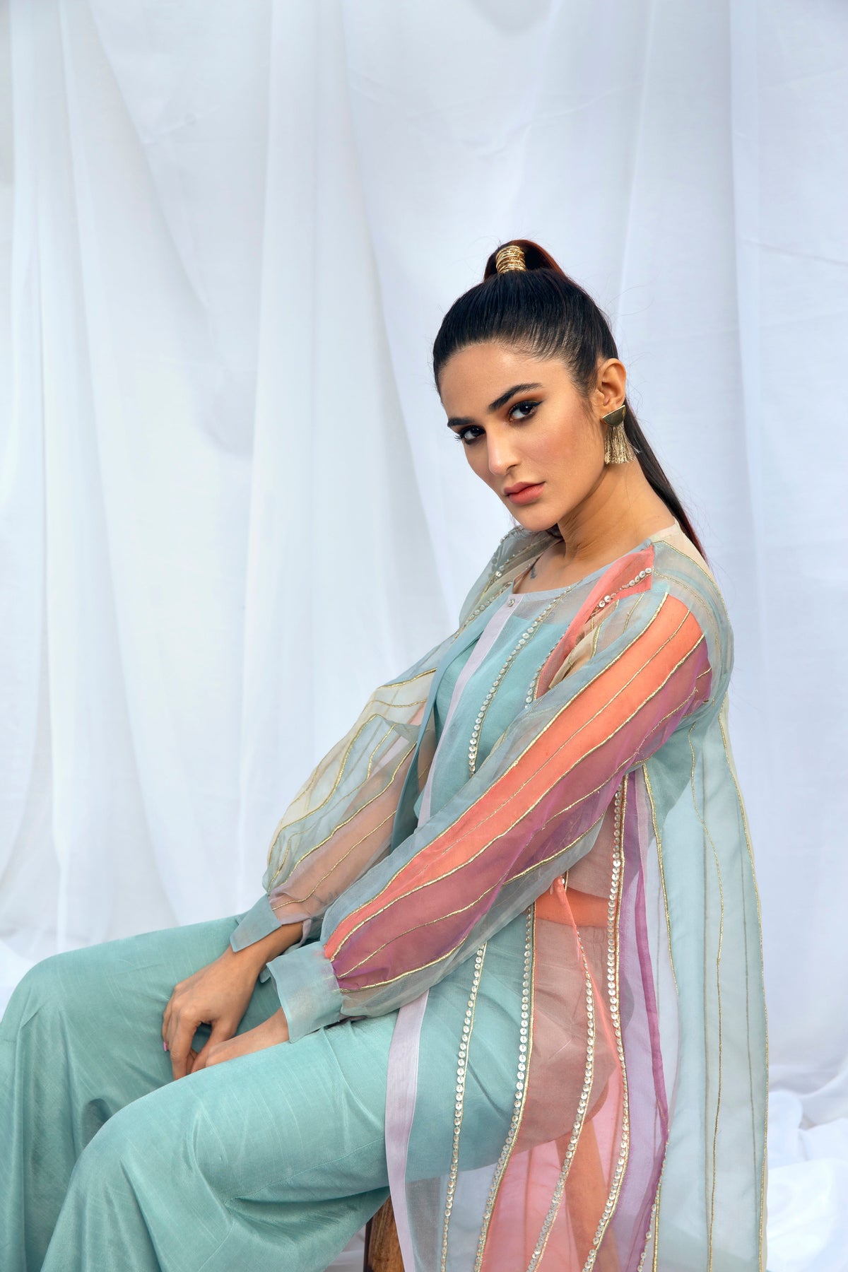 Hana | Viridity Ready to Wear | Island Teal -VRT-009 - House Of Hania