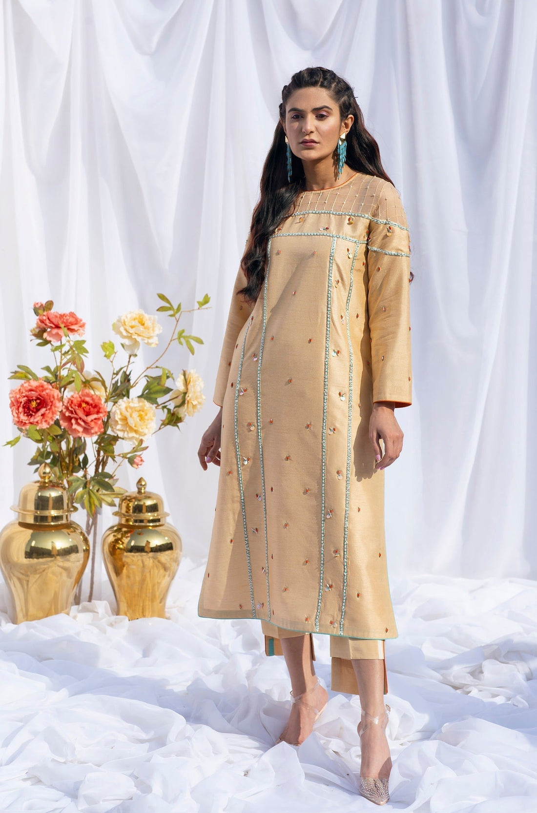 Hana | Viridity Ready to Wear | Marigold -VRT-008 - House Of Hania