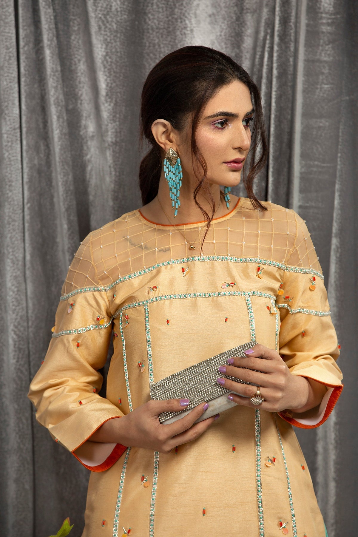 Hana | Viridity Ready to Wear | Marigold -VRT-008 - House Of Hania
