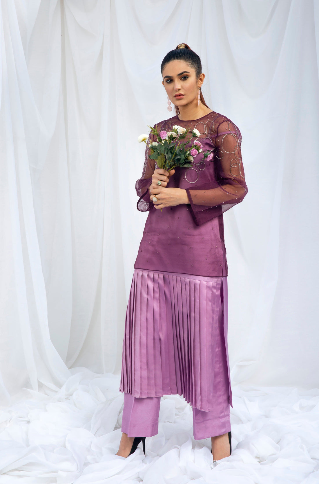 Hana | Viridity Ready to Wear | Peri-Winkle -VRT-010 - House Of Hania