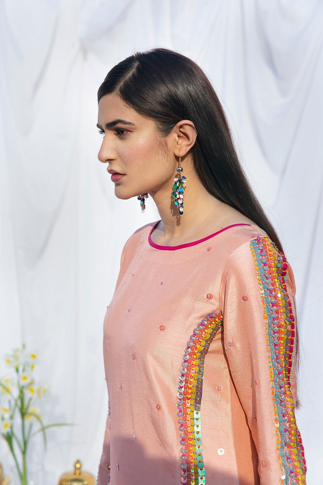 Hana | Viridity Ready to Wear | SALMON-VRT-001 - House Of Hania