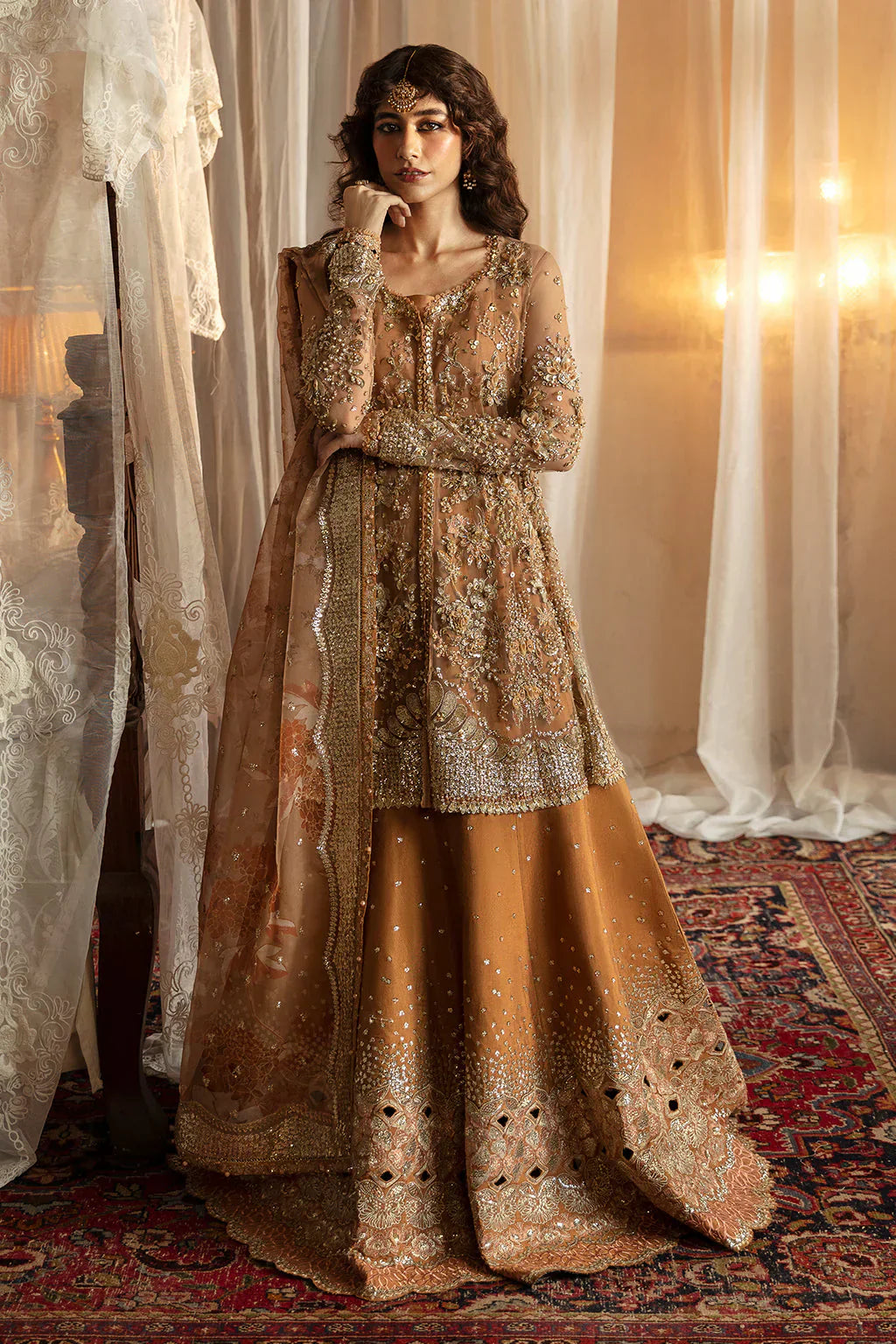 Hayat by Afrozeh Embroidered Net 3Pc Suit AFH-24-06 NOORAY - House Of Hania
