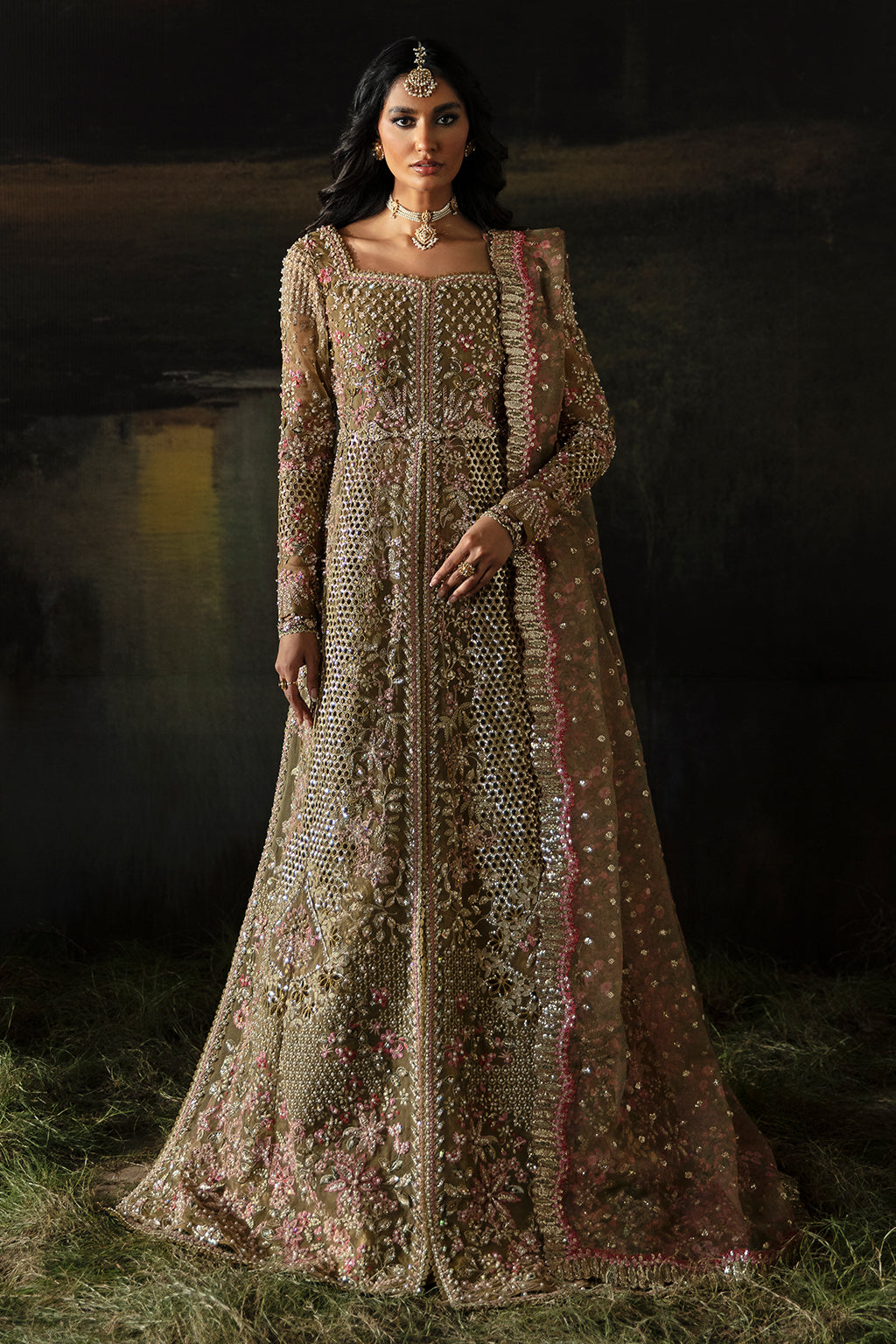 Hayat by Afrozeh Embroidered Organza 3Pc Suit AFH-24-01 SUHANA - House Of Hania
