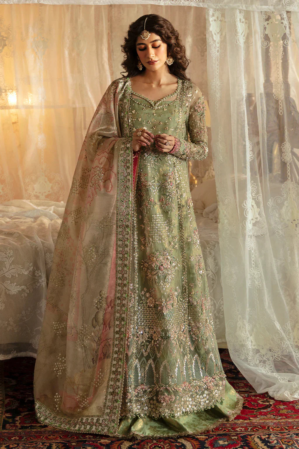 Hayat by Afrozeh Embroidered Organza 3Pc Suit AFH-24-03 SHREYA - House Of Hania