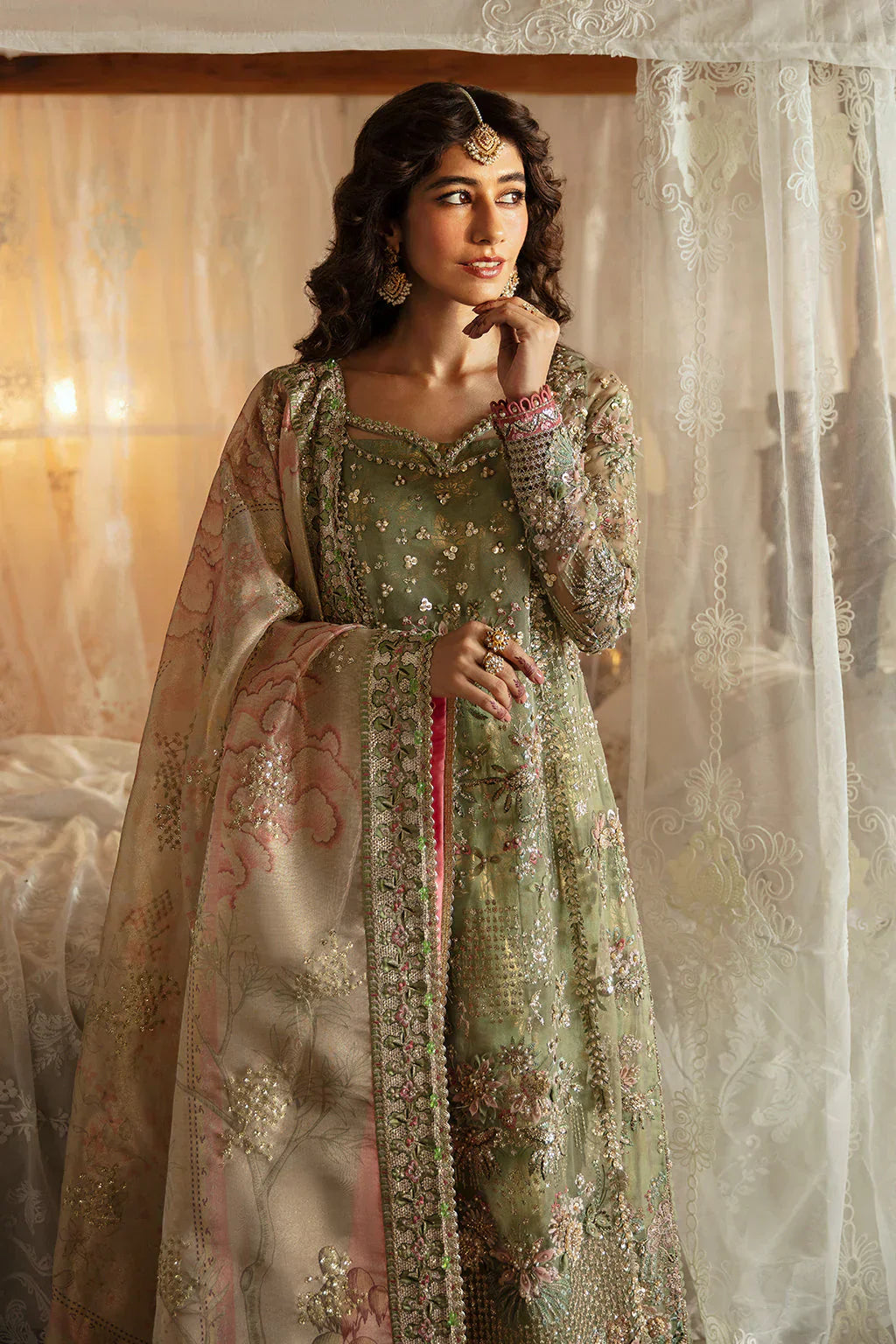 Hayat by Afrozeh Embroidered Organza 3Pc Suit AFH-24-03 SHREYA - House Of Hania