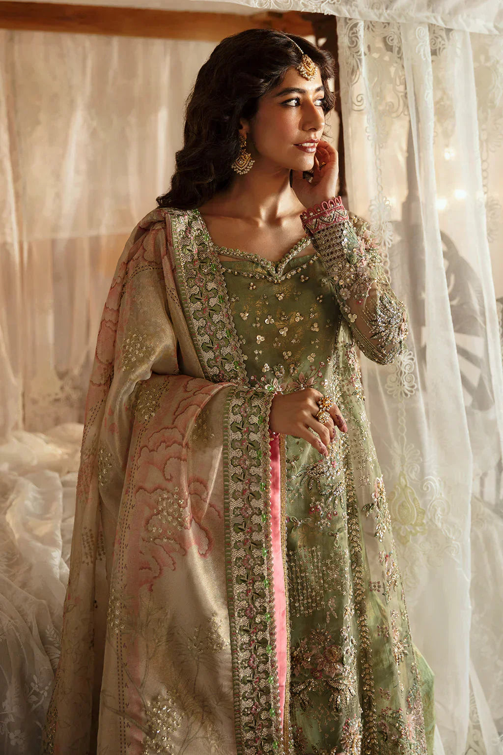 Hayat by Afrozeh Embroidered Organza 3Pc Suit AFH-24-03 SHREYA - House Of Hania