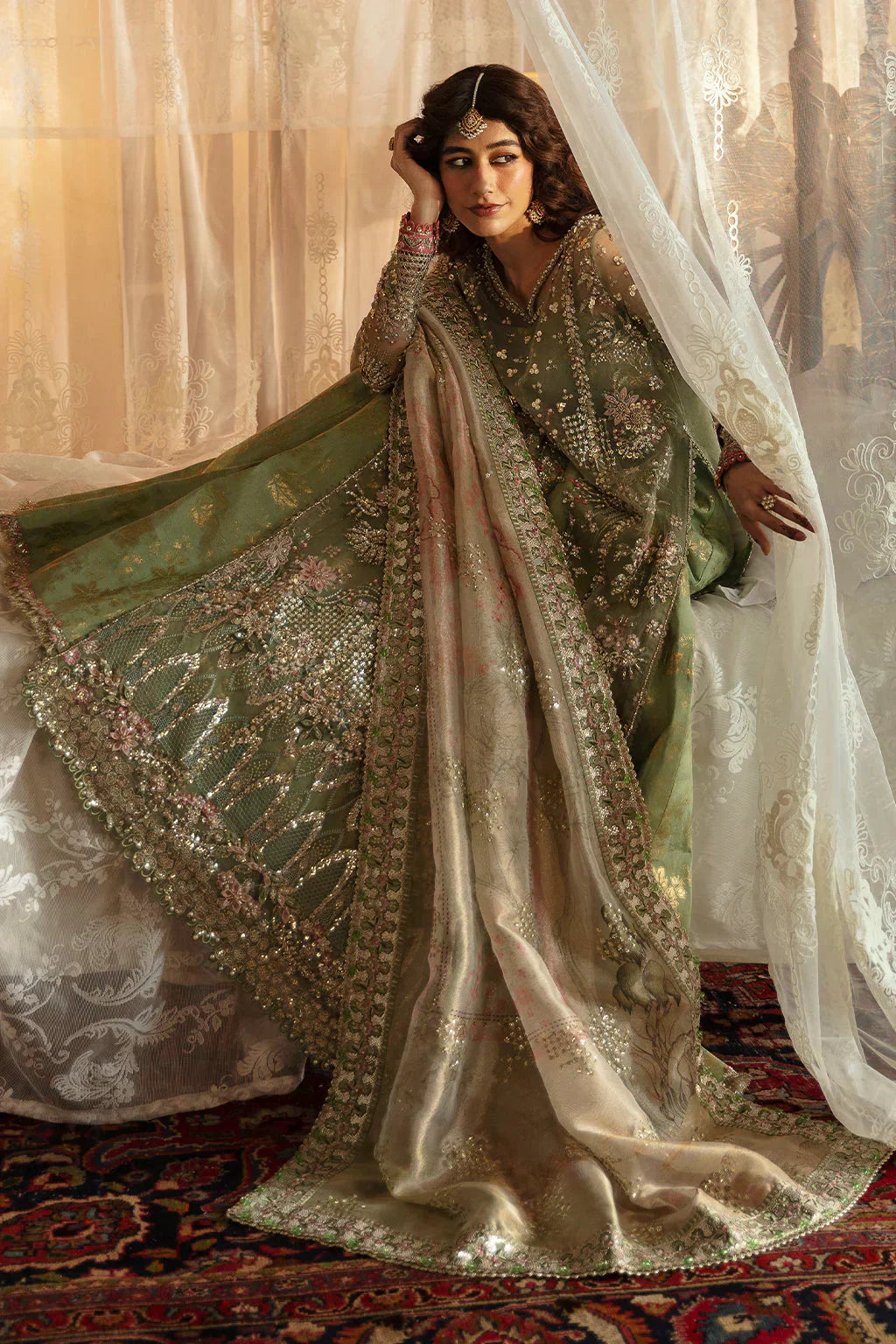 Hayat by Afrozeh Embroidered Organza 3Pc Suit AFH-24-03 SHREYA - House Of Hania