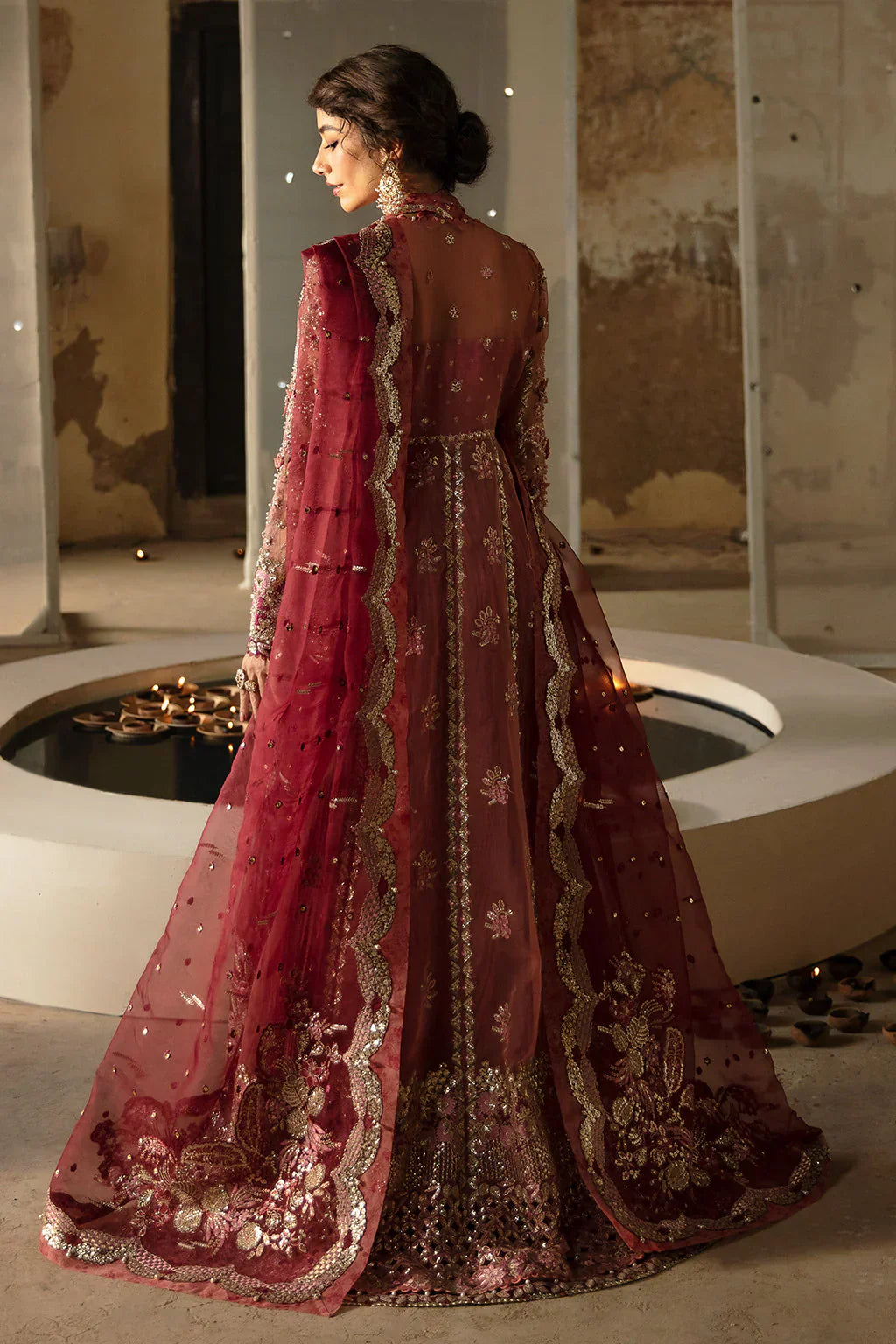 Hayat by Afrozeh Embroidered Organza 3Pc Suit AFH-24-04 MEHREEN - House Of Hania