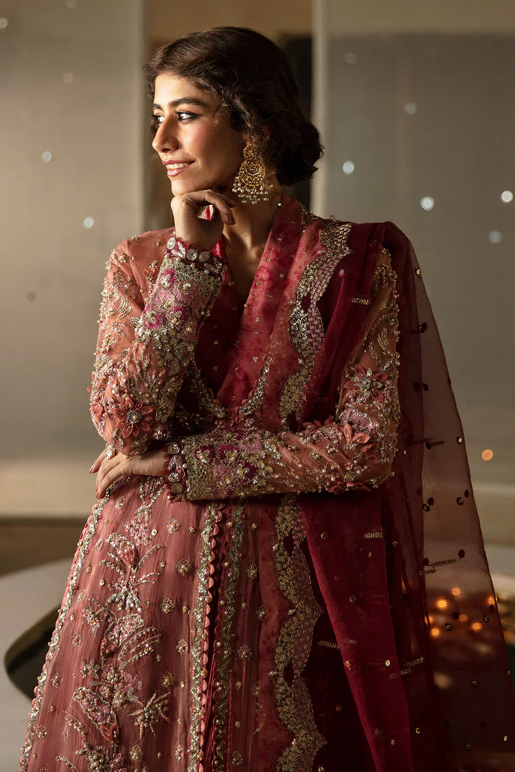 Hayat by Afrozeh Embroidered Organza 3Pc Suit AFH-24-04 MEHREEN - House Of Hania