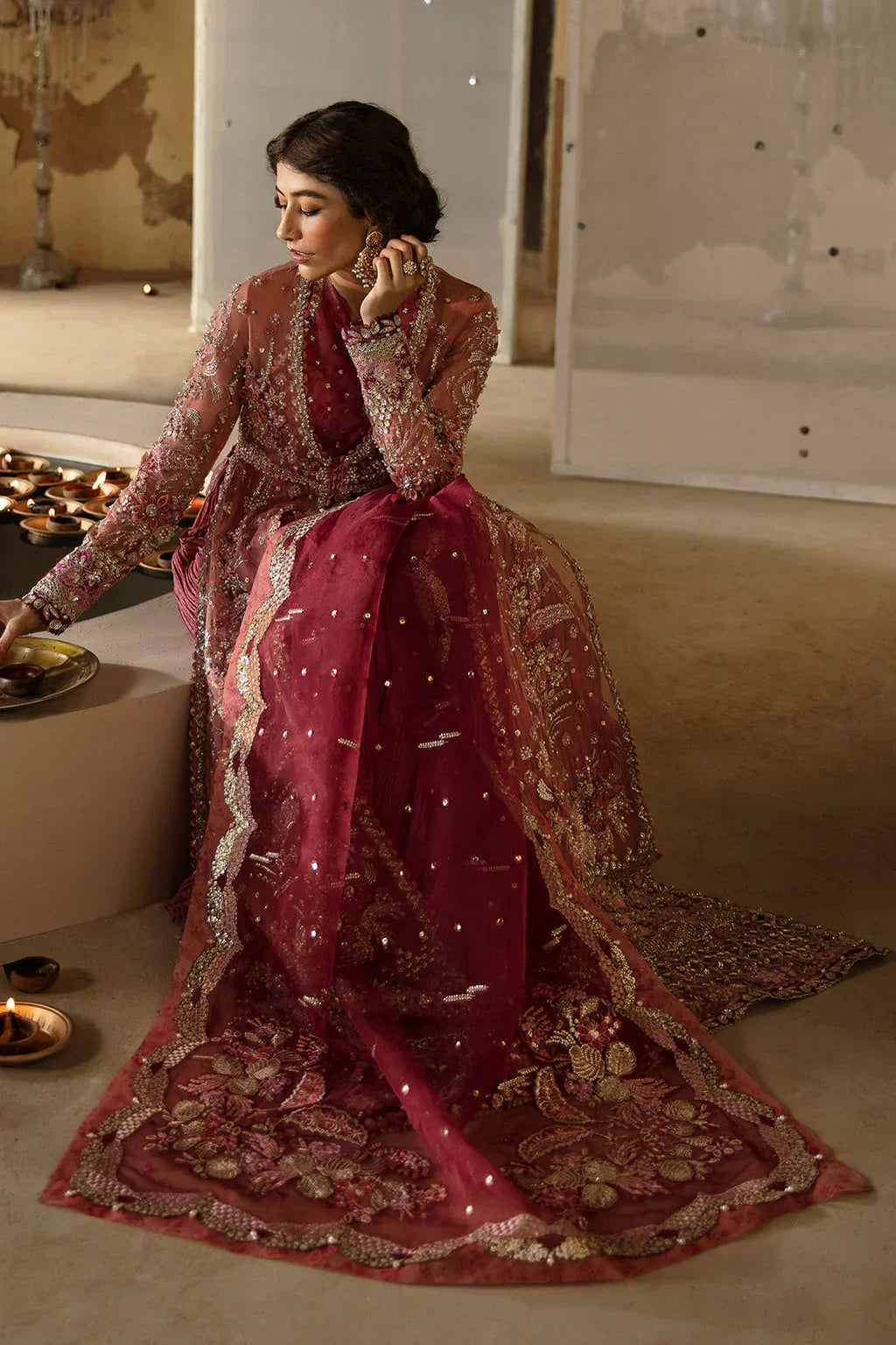 Hayat by Afrozeh Embroidered Organza 3Pc Suit AFH-24-04 MEHREEN - House Of Hania