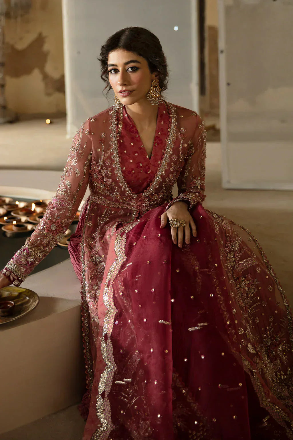 Hayat by Afrozeh Embroidered Organza 3Pc Suit AFH-24-04 MEHREEN - House Of Hania