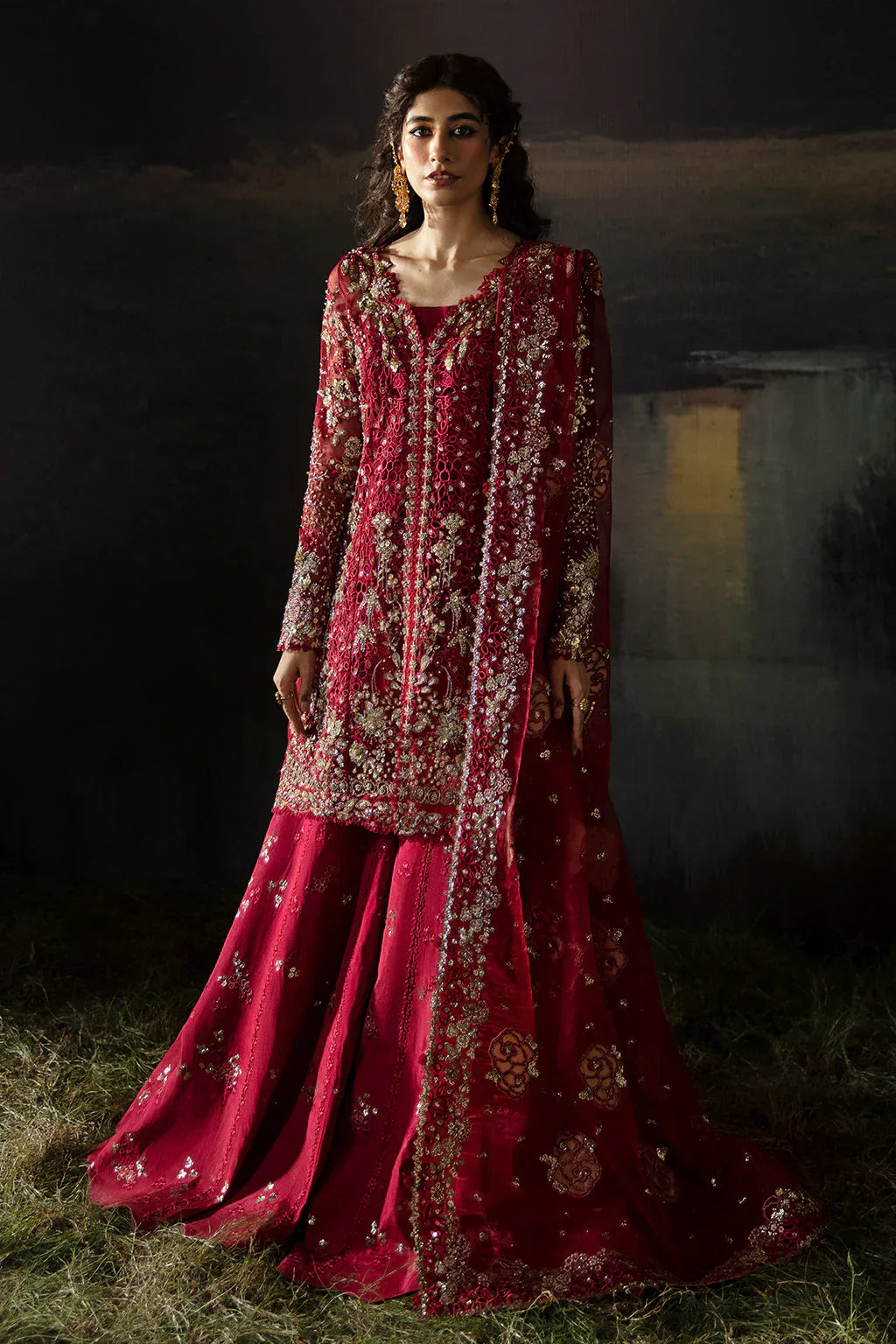 Hayat by Afrozeh Embroidered Organza 3Pc Suit AFH-24-07 ABEER - House Of Hania