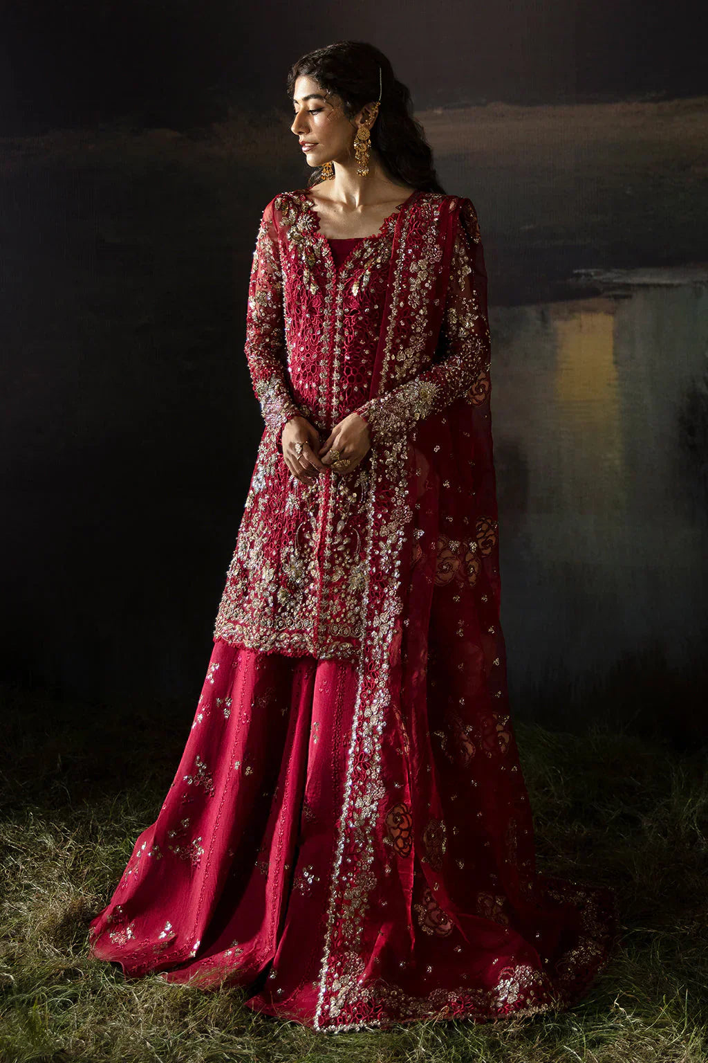 Hayat by Afrozeh Embroidered Organza 3Pc Suit AFH-24-07 ABEER - House Of Hania