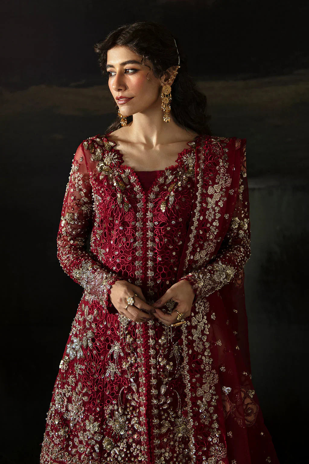 Hayat by Afrozeh Embroidered Organza 3Pc Suit AFH-24-07 ABEER - House Of Hania