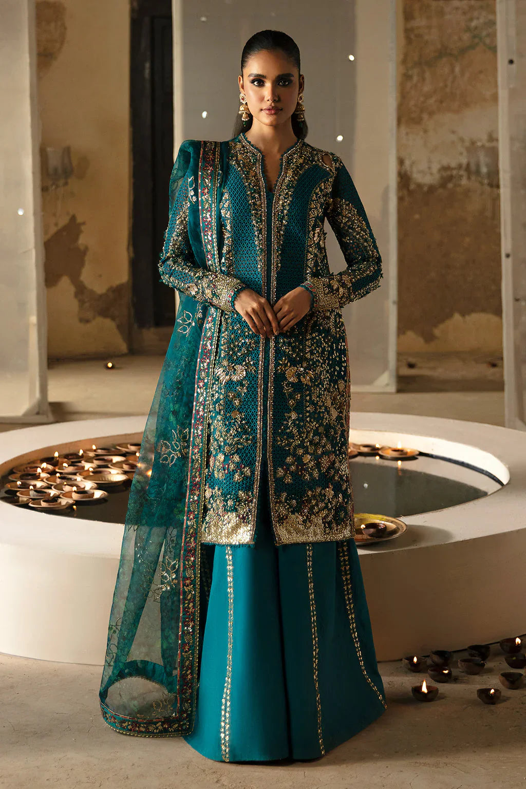 Hayat by Afrozeh Embroidered Organza 3Pc Suit AFH-24-09 MEERUB - House Of Hania