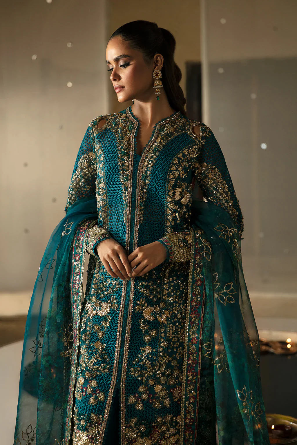 Hayat by Afrozeh Embroidered Organza 3Pc Suit AFH-24-09 MEERUB - House Of Hania