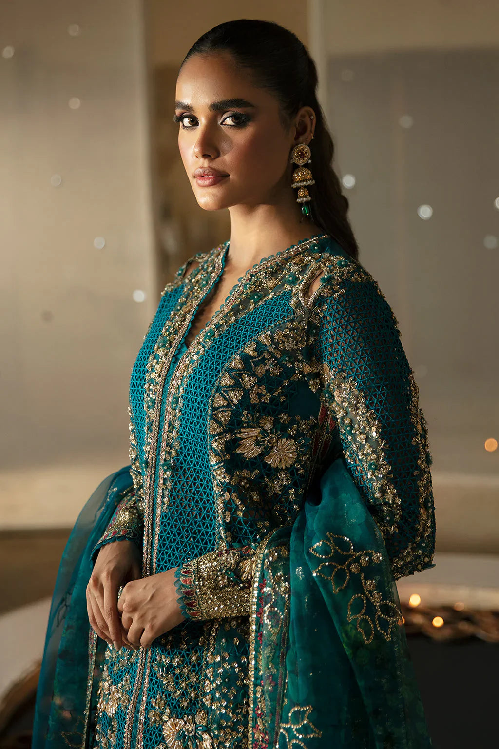 Hayat by Afrozeh Embroidered Organza 3Pc Suit AFH-24-09 MEERUB - House Of Hania