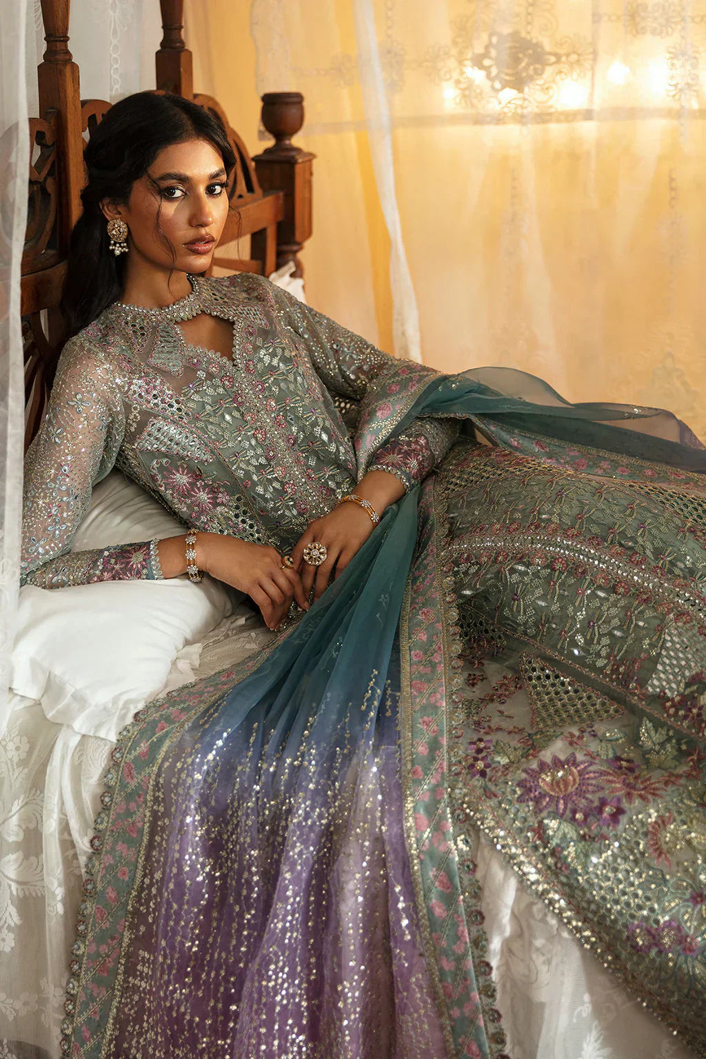 Hayat by Afrozeh Embroidered Organza 3Pc Suit AFH-24-10 TARA - House Of Hania