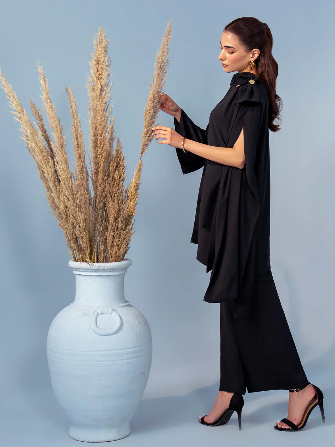 Hemstitch | Georgette Affair | Ash - House Of Hania
