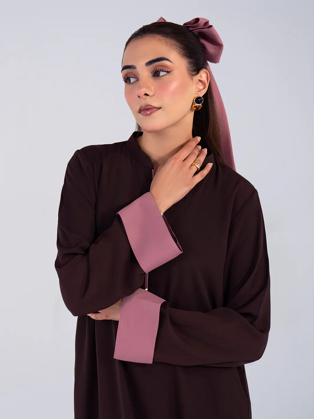 Hemstitch | Georgette Affair | Cacao - House Of Hania