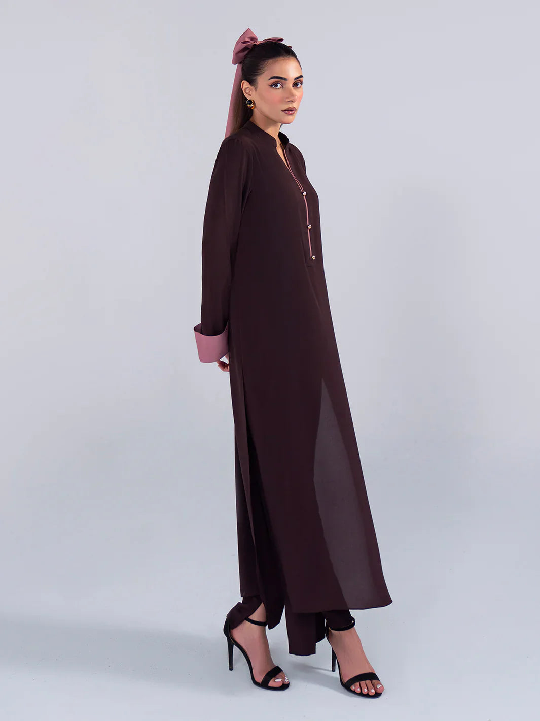 Hemstitch | Georgette Affair | Cacao - House Of Hania