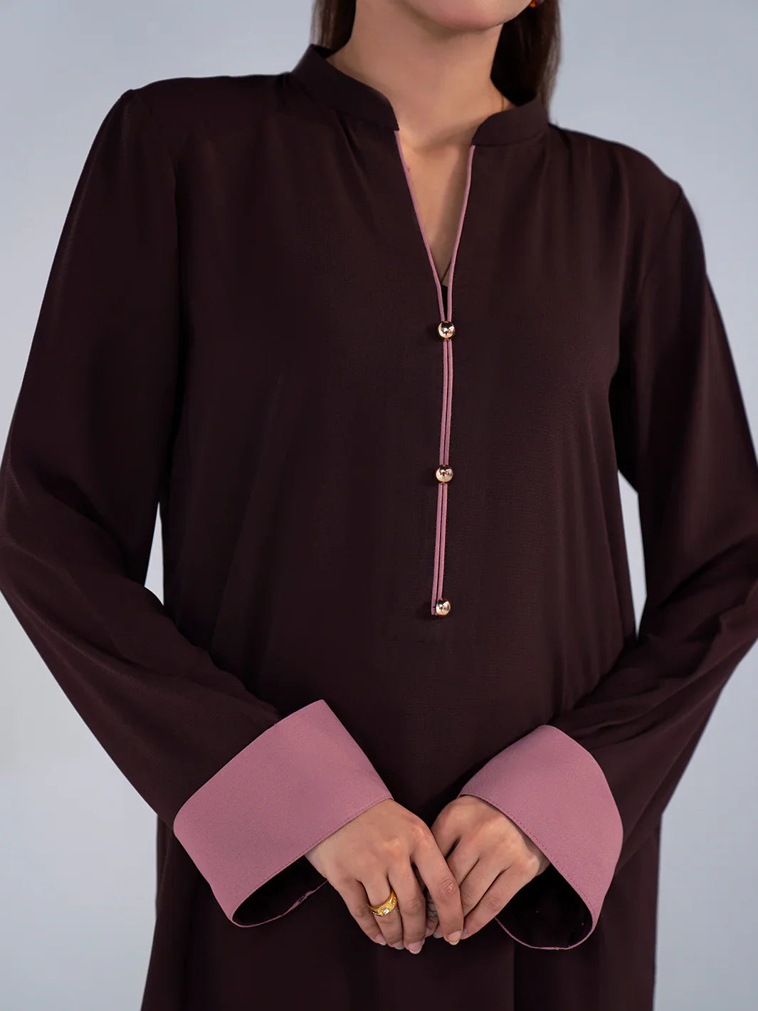 Hemstitch | Georgette Affair | Cacao - House Of Hania