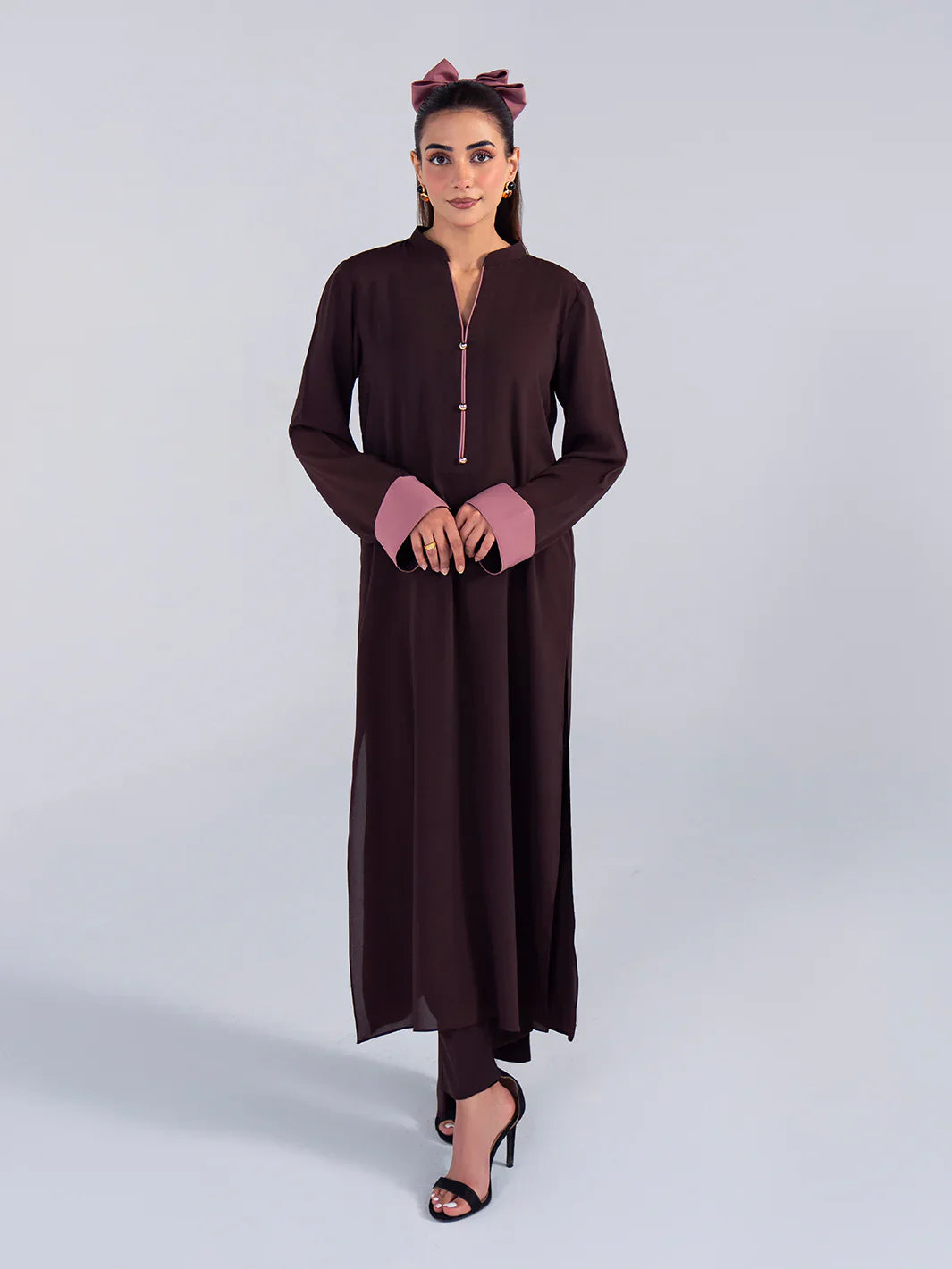 Hemstitch | Georgette Affair | Cacao - House Of Hania