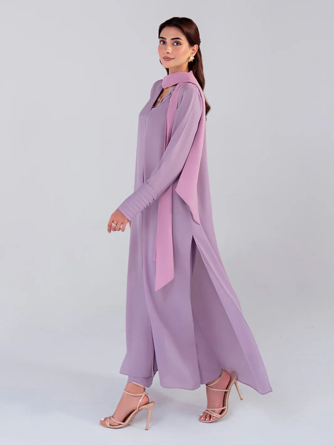 Hemstitch | Georgette Affair | Lilac - House Of Hania