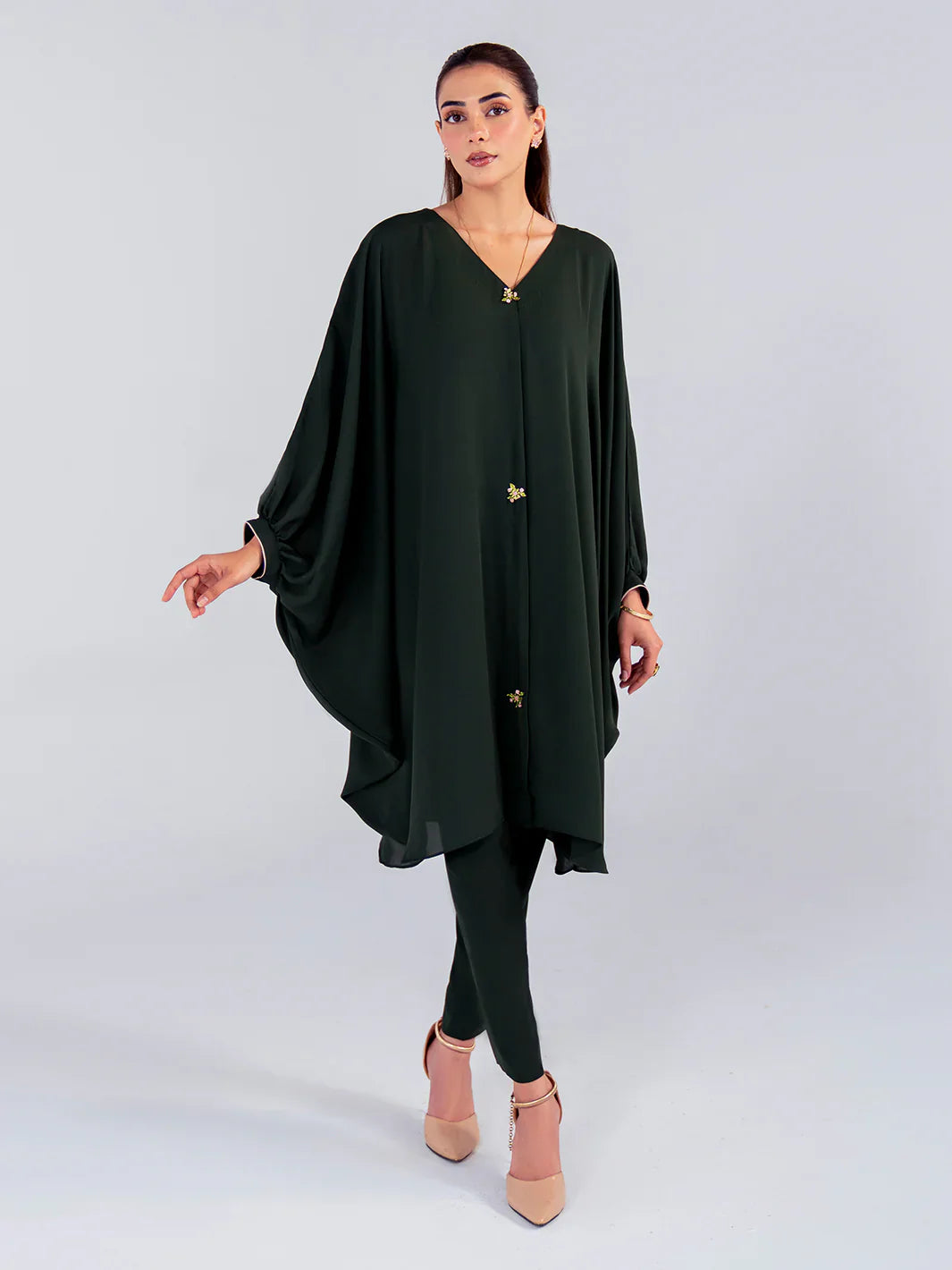 Hemstitch | Georgette Affair | Olive - House Of Hania