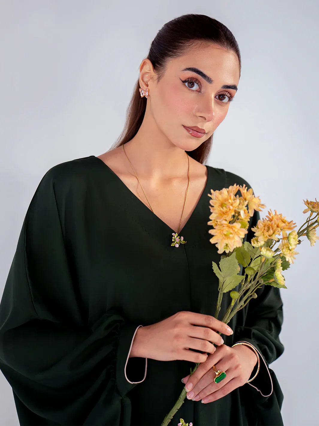 Hemstitch | Georgette Affair | Olive - House Of Hania