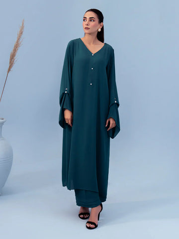 Hemstitch | Georgette Affair | Persian Blue - House Of Hania