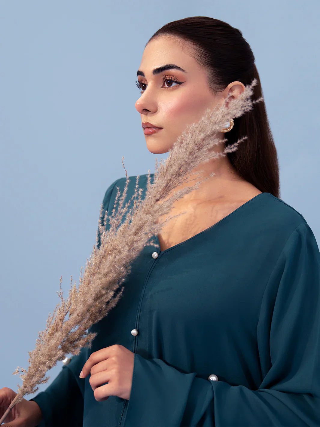 Hemstitch | Georgette Affair | Persian Blue - House Of Hania