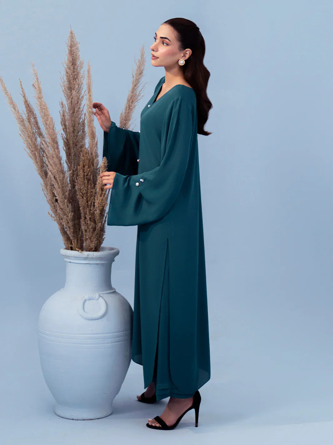 Hemstitch | Georgette Affair | Persian Blue - House Of Hania