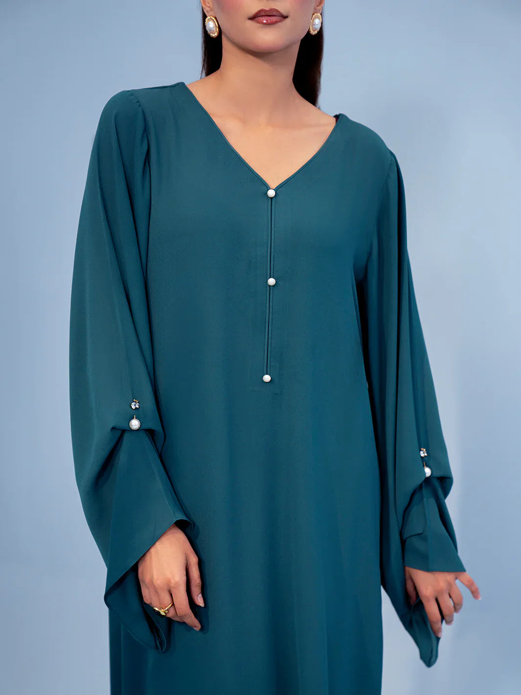 Hemstitch | Georgette Affair | Persian Blue - House Of Hania