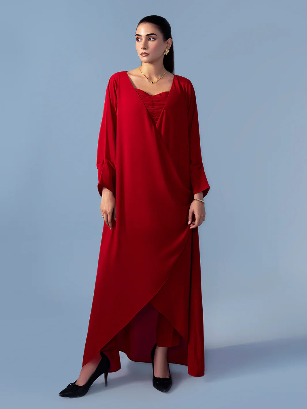 Hemstitch | Georgette Affair | Scarlet Fold - House Of Hania