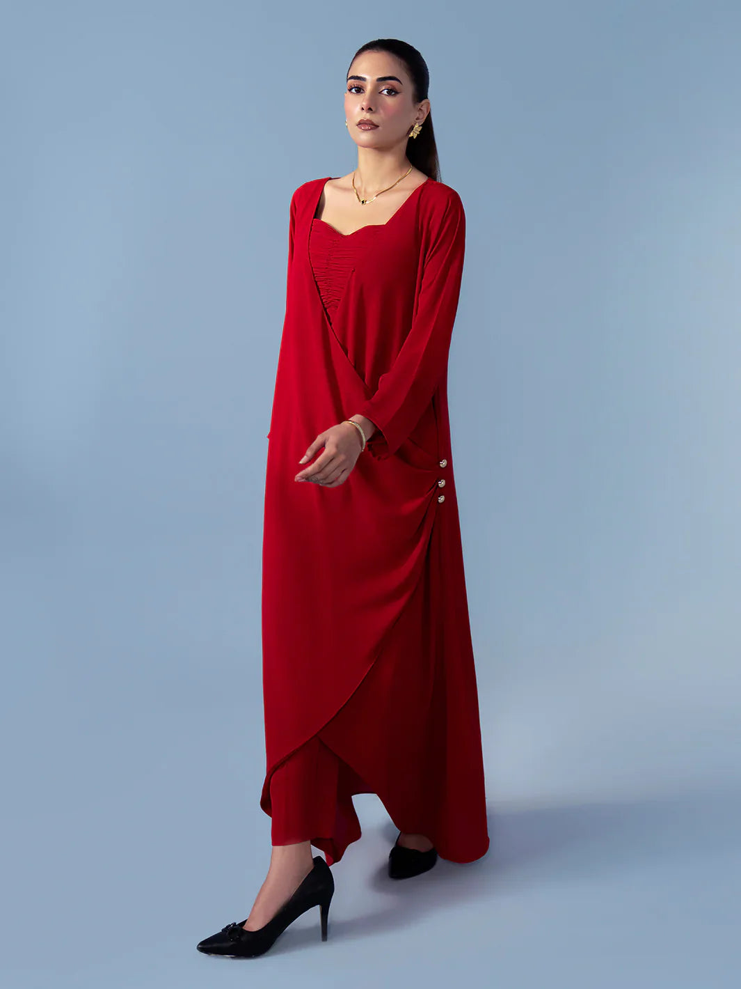 Hemstitch | Georgette Affair | Scarlet Fold - House Of Hania