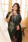 Hemstitch | Summer Luxury Lawn 24 | Bottle Green - House Of Hania