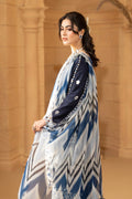 Hemstitch | Summer Luxury Lawn 24 | Ice Blue - House Of Hania